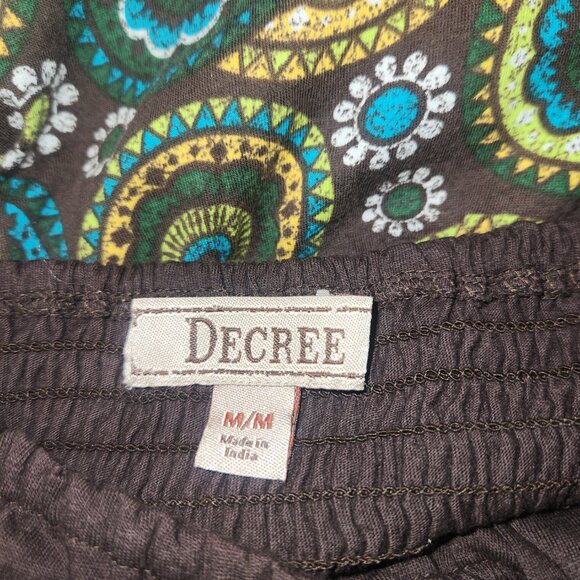Decree ** sleeveless maxi dress, Cotton, Brown w/ Mod design in size Medium - Picture 9 of 9